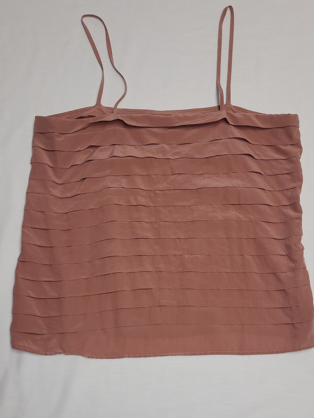 Vintage Royal Silk Spaghetti Strap tiered Camisole — Dusty Rose Y2K Fairy ballet